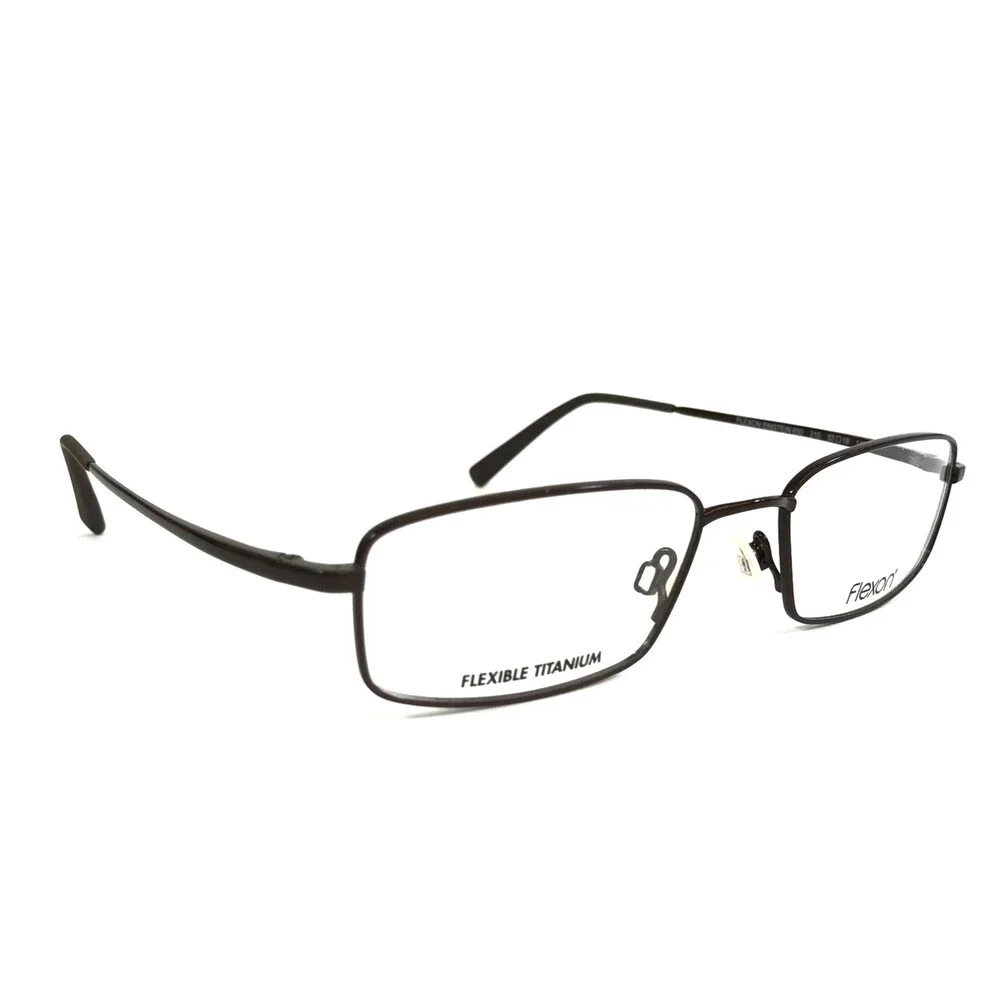 Flexon Eyeglasses Frames EINSTEIN 600 210 Brown Rectangle Full Rim 52-18-140